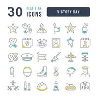 Vector Line Icons of Victory Day