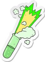 sticker of a cartoon science test tube vector