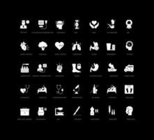 Set of simple icons of Heart Attack vector