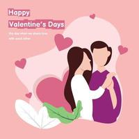 el gráfico vectorial ilustrativo de una mujer está abrazando y sosteniendo el hombro de un hombre, perfecto para religión, vacaciones, cultura, san valentín, tarjeta de felicitación, etc. vector