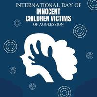 illustration vector graphic of silhouette of girl's head with hands, perfect for international day of innocent children victims of aggression, celebrate, greeting card, etc