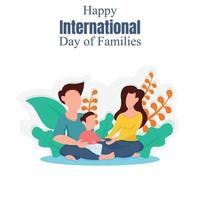 illustration vector graphic of a family is joking, perfect for international day of families, celebrate, greeting card, etc.