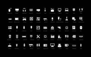 Set of simple icons of Upgrading Computer vector