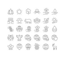 Vector Simple Icons of World Environment Day