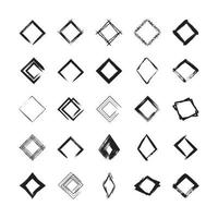 Collection of Textured Rhombus Frames vector