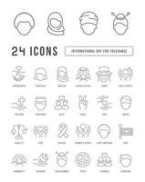 Vector Line Icons of International Tolerance Day