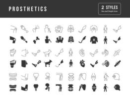 Set of simple icons of Prosthetics vector