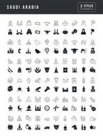 conjunto de iconos simples de arabia saudita vector