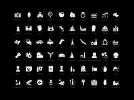 conjunto de iconos simples de qatar vector