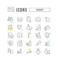 Set of linear icons of Therapy vector