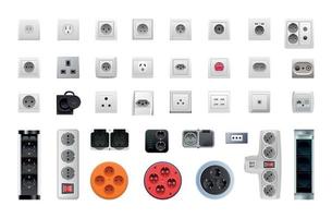 Set of Sockets and Adapters vector