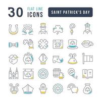 Set of linear icons of Saint Patrick's Day vector