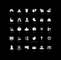 Set of simple icons of Winter Solstice vector