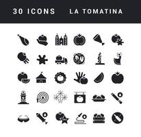 Vector Simple Icons of La Tomatina