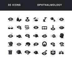 Set of simple icons of Ophthalmology vector