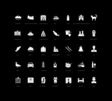 Set of simple icons of Podgorica vector