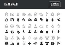 vector iconos simples de ramadán