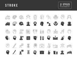 Set of simple icons of Stroke vector