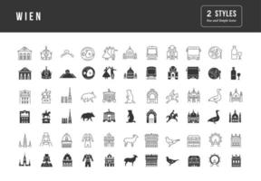 Set of simple icons of Wien vector