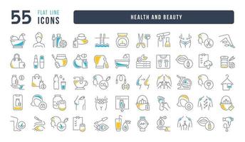 Set of linear icons of Health and Beauty vector