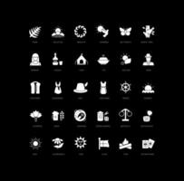 Set of simple icons of Midsummer vector