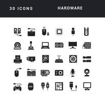 conjunto de iconos simples de hardware vector