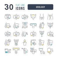 Set of linear icons of Urology vector