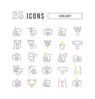 Set of linear icons of Urology vector