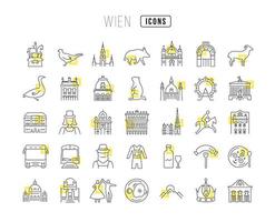 Set of linear icons of Wien vector