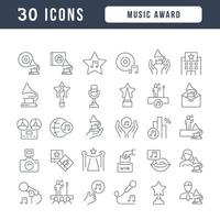 iconos de línea vectorial del premio de música vector