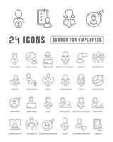 Vector Line Icons of Search for Employees