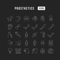 Set of linear icons of Prosthetics vector