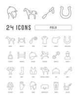 Set of linear icons of Polo vector