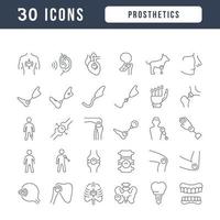 Set of linear icons of Prosthetics vector