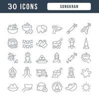 Vector Line Icons of Songkran
