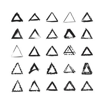 Collection of Textured Triangular Frames vector