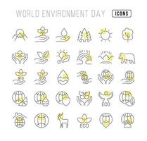 vector iconos simples del día mundial del medio ambiente