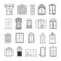 ventanas en estilo de tinta de arte vector