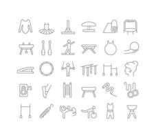 Set of linear icons of Gymnastics vector
