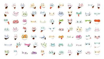 conjunto de lindos emoticonos vector