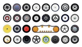 Set of Realistic Wheels vector