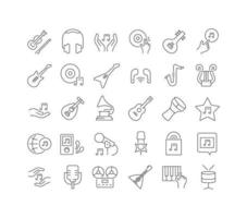 Vector Line Icons of International Music Day