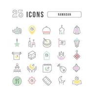 Vector Line Icons of Ramadan