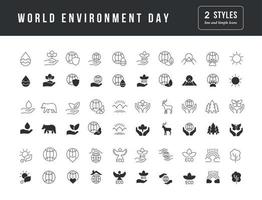 vector iconos simples del día mundial del medio ambiente