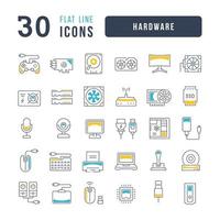 Set of linear icons of Hardware vector