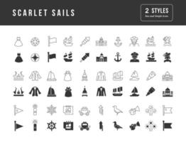 Vector Simple Icons of Scarlet Sails