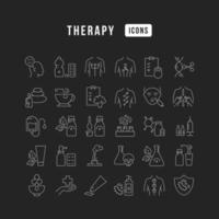 Set of linear icons of Therapy vector