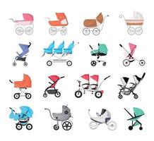 Collection of Baby Carriages vector