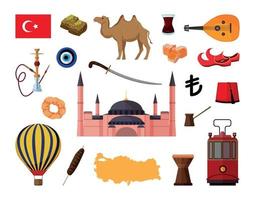 Set of Turkish Associative Illustrations vector