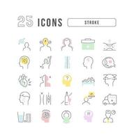 Set of linear icons of Stroke vector